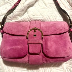 Never Used Vintage Pink Suede Coach Bag!